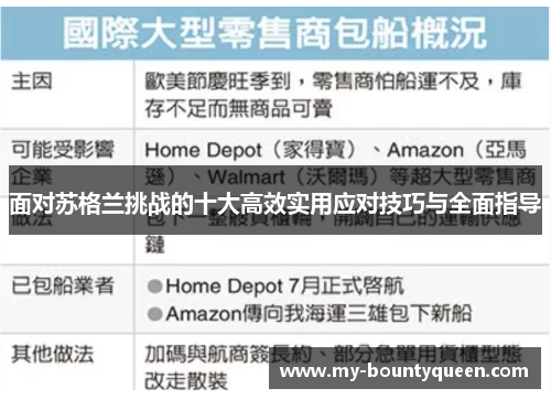 面对苏格兰挑战的十大高效实用应对技巧与全面指导